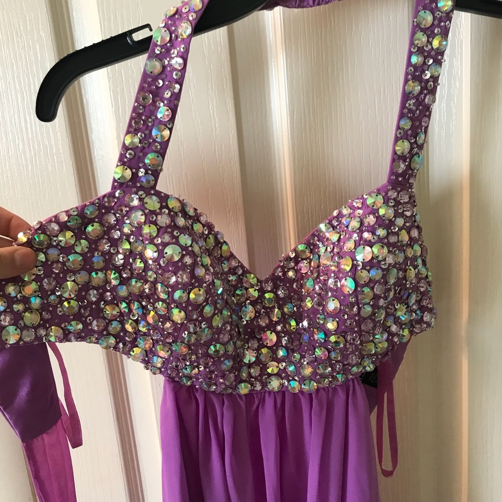Bright purple prom dress